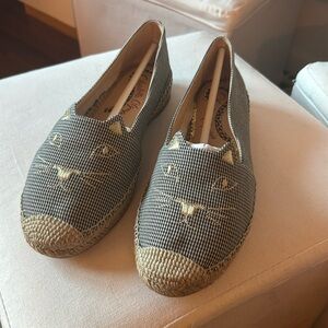 Charlotte Olympia Black and White Kitty Espadrilles